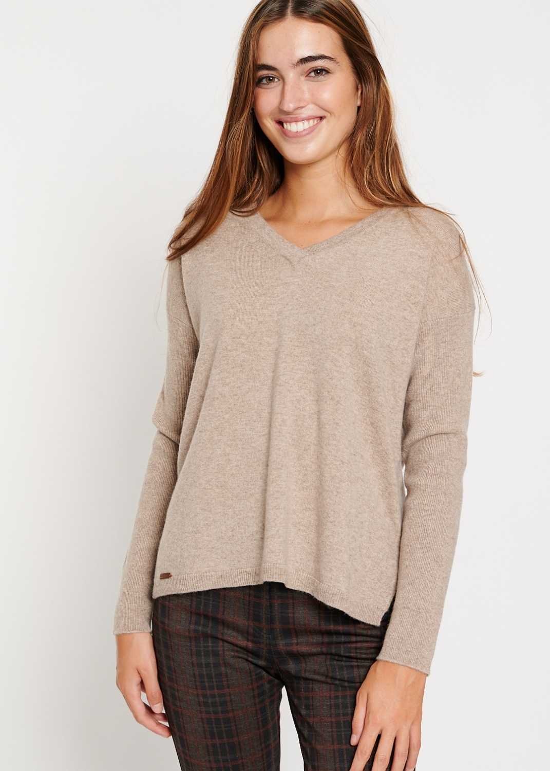 Jersey mujer lana merino escote | Lopezientos