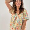 camiseta mujer pliegue central