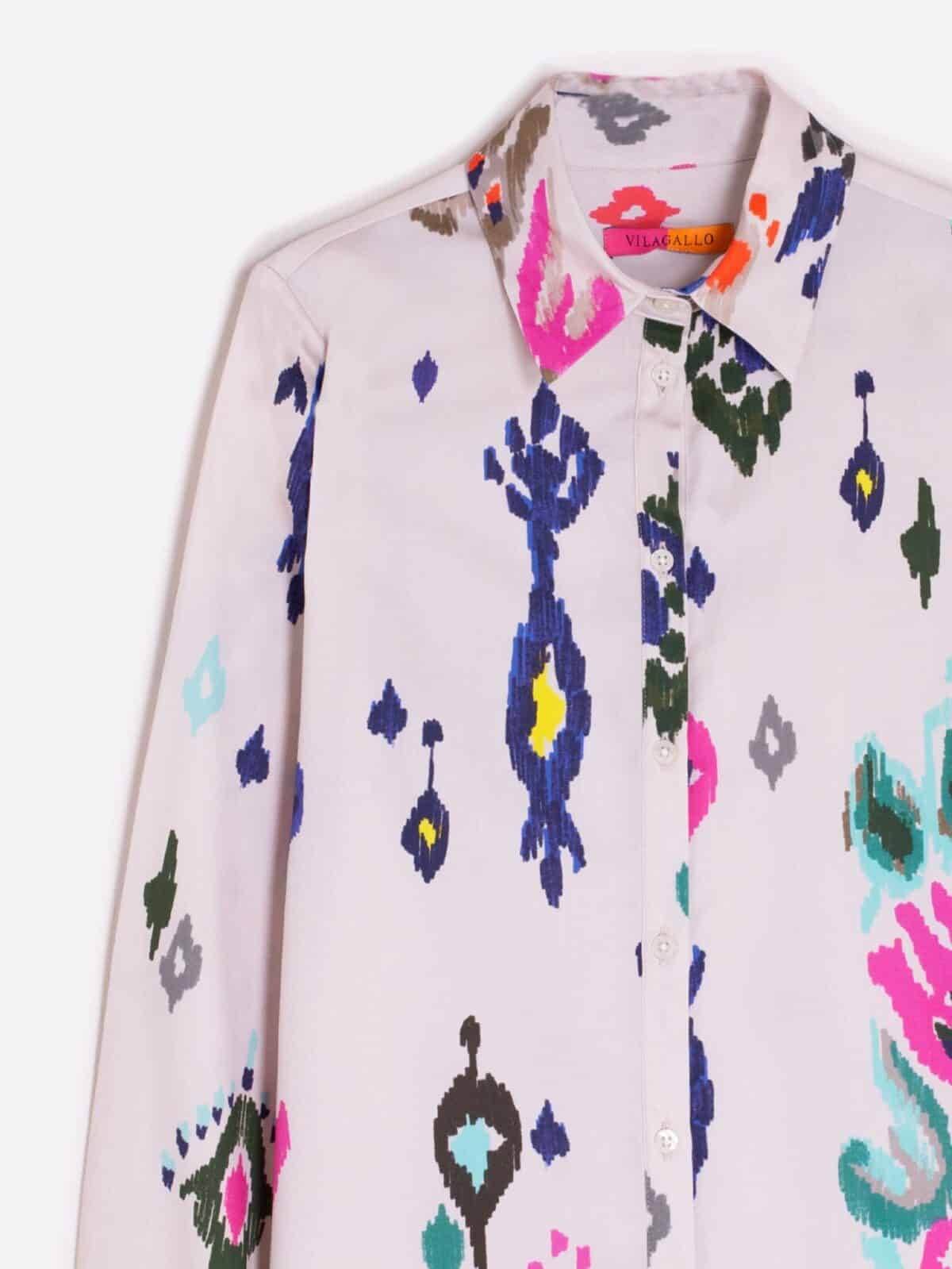 camisa mujer amplia estampada