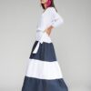 vestido mujer largo franjas verano