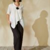 camisa mujer lino asimétrica