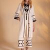 kaftan mujer flecos cinturón