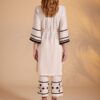 kaftan mujer flecos cinturón