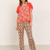 pantalón mujer estampado elástico
