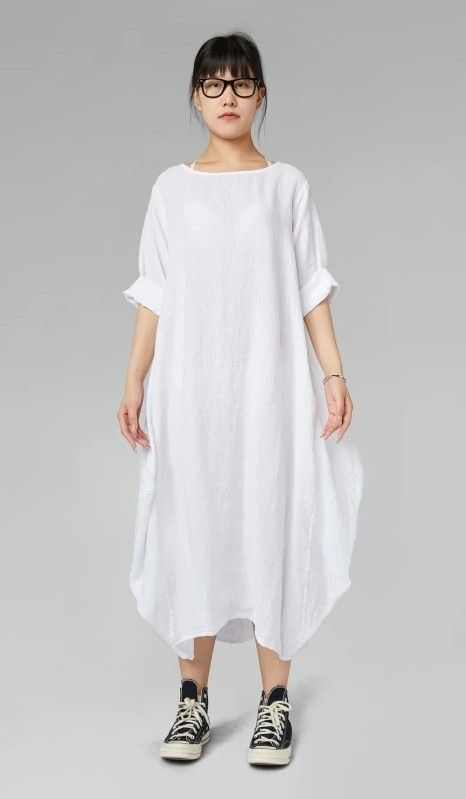 vestido mujer ancho 100% lino