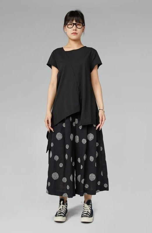 camiseta mujer asimétrica algodón