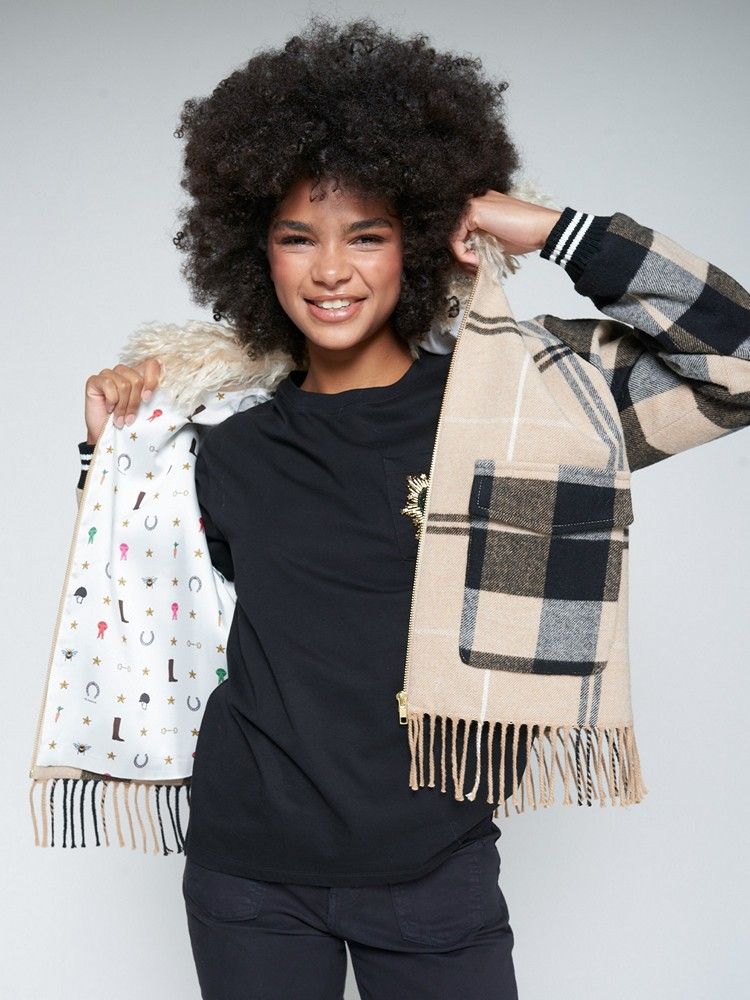 bomber mujer cuadros vilagallo