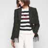 chaqueta mujer punto flecos vilagallo