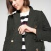 chaqueta mujer punto flecos vilagallo