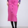 falda mujer recta midi flecos