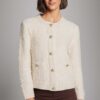 chaqueta mujer punto pompom