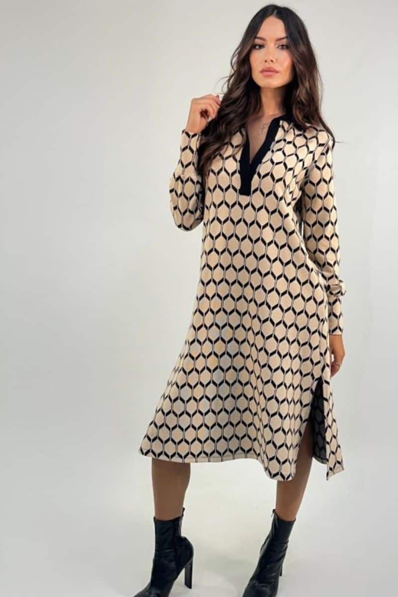 vestido mujer midi cuello camisero