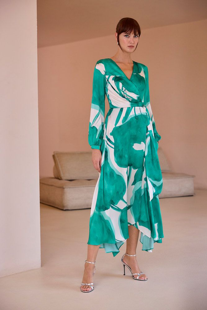 vestido mujer fiesta cruzado