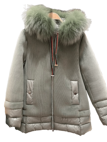 plumas acolchado capucha pelo natural