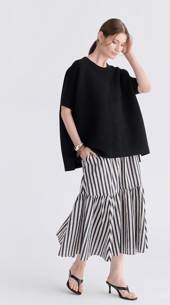 falda mujer volante rayas