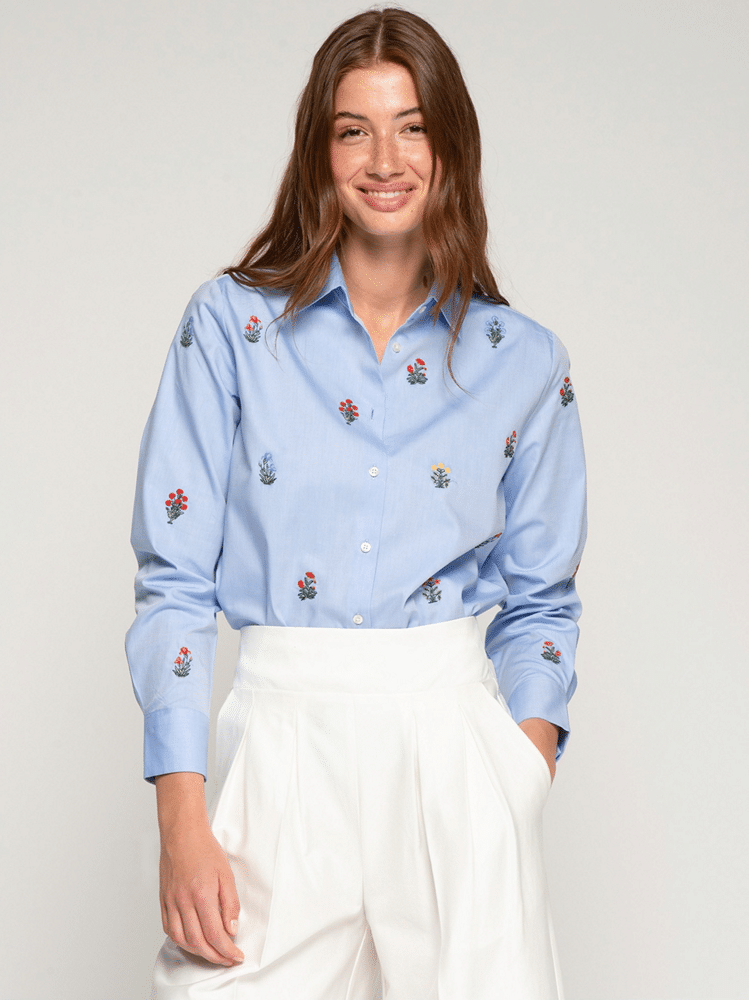 camisa mujer bordada vilagallo