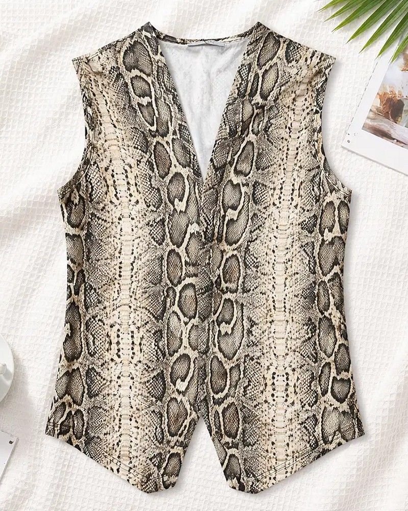 top mujer estampado pitón