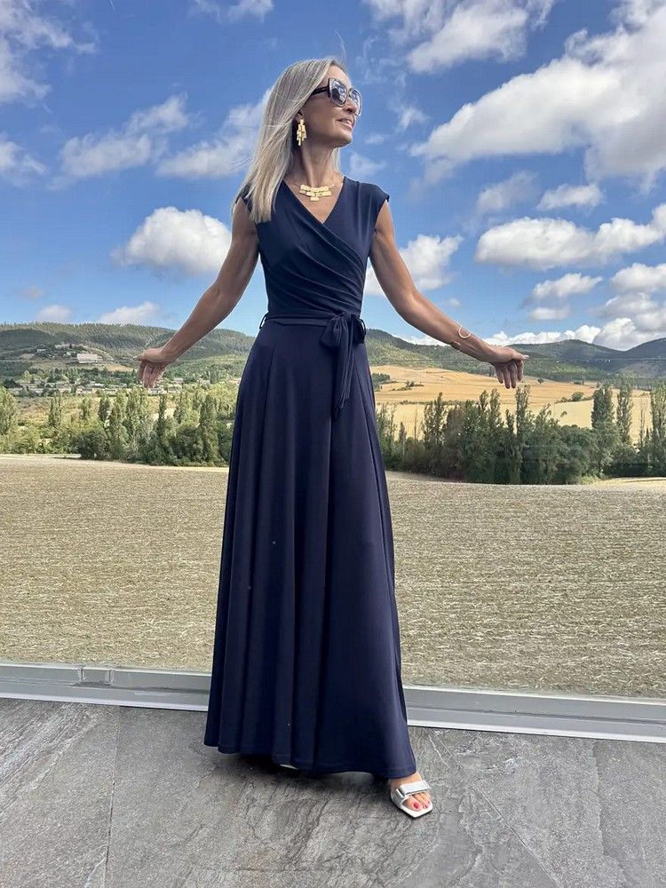 vestido mujer largo cruzado