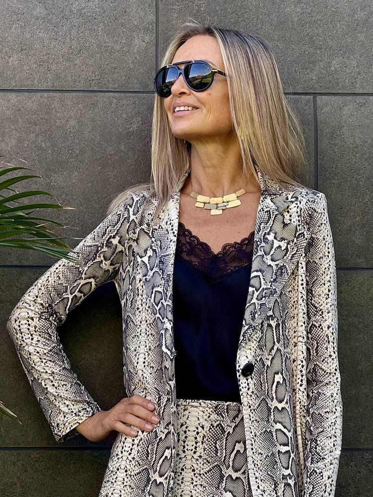 blazer mujer estampado Pitón