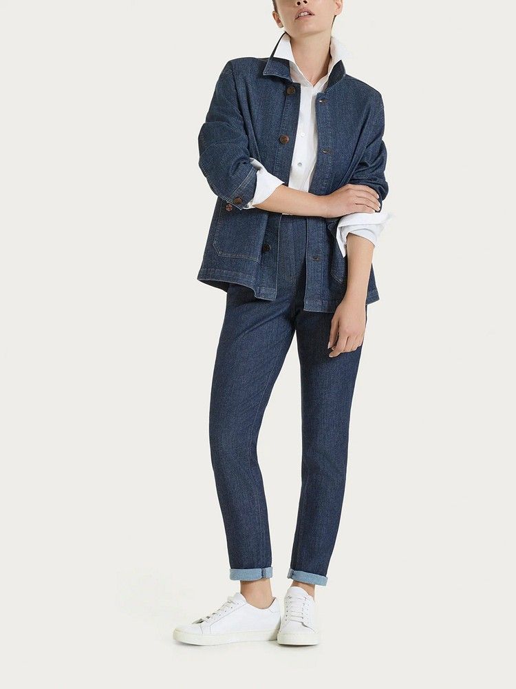 chaqueta mujer bolsillos denim