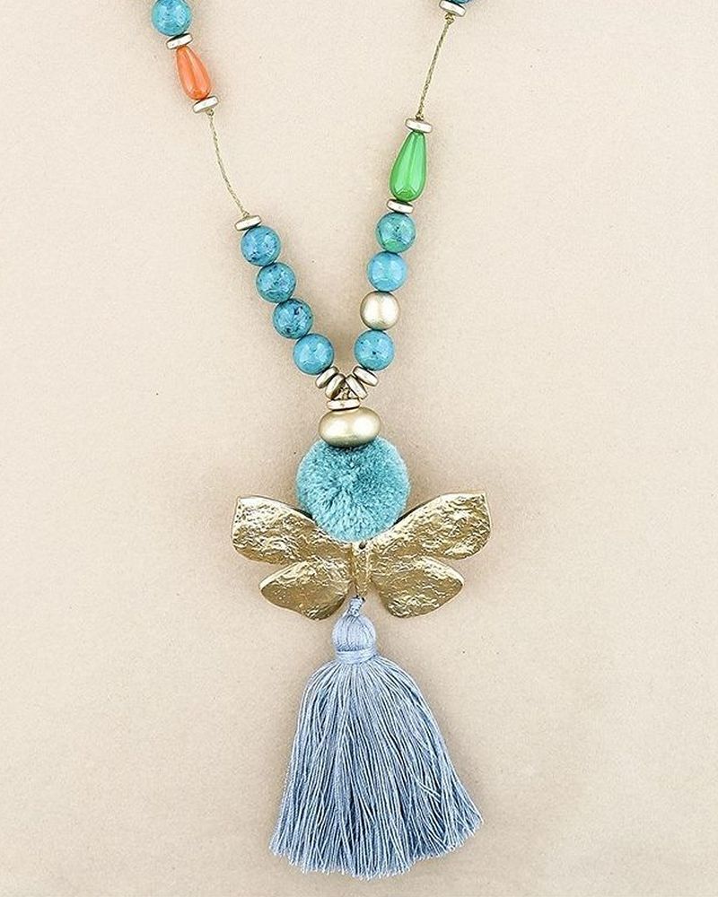 collar mujer largo mariposa