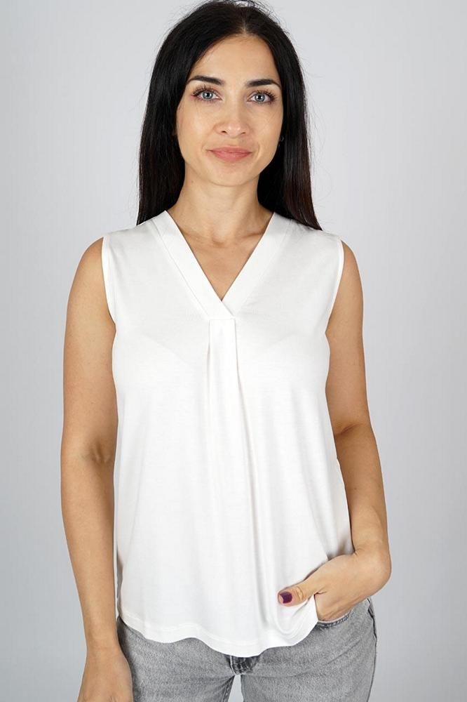 top mujer pliegue central