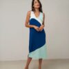 vestido mujer midi intarsia