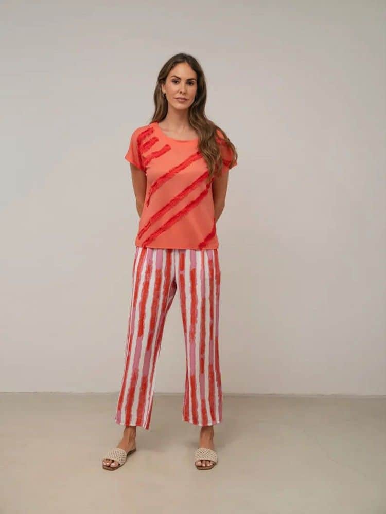 camiseta mujer punto flecos