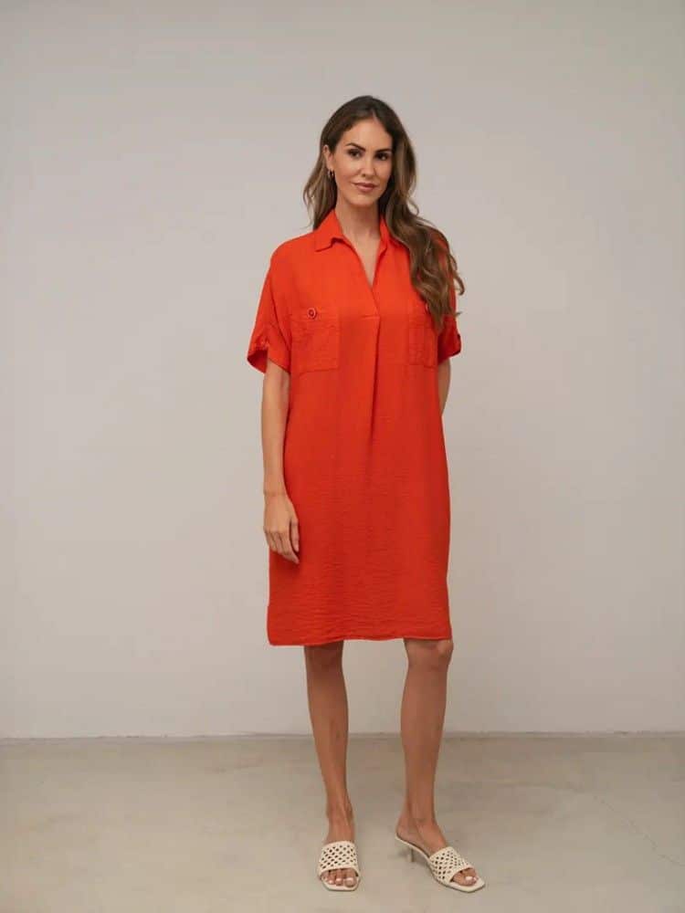 vestido camisero corto