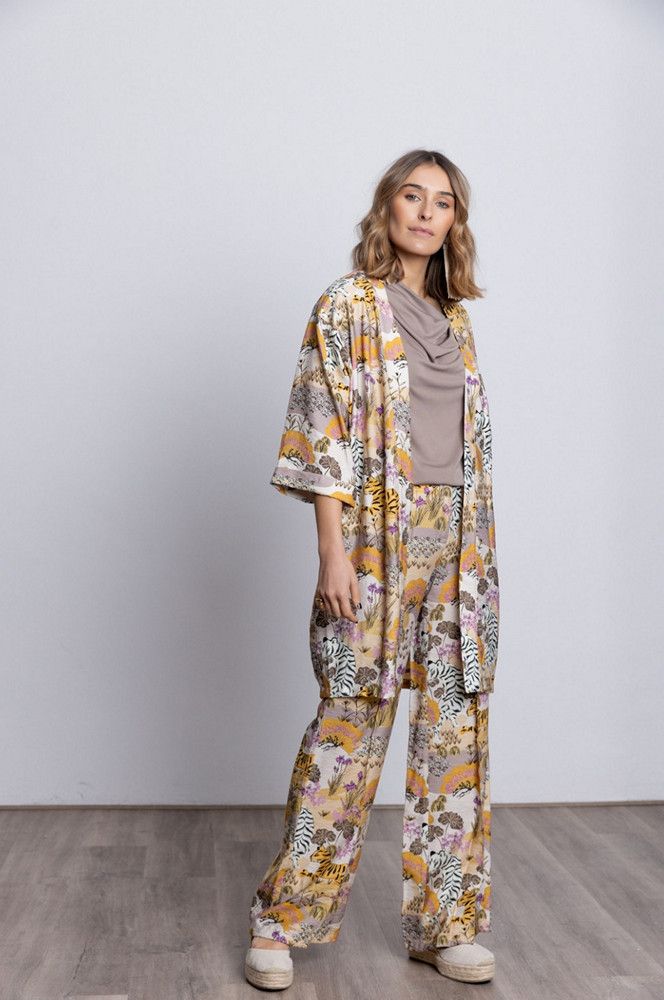 pantalón mujer recto estampado