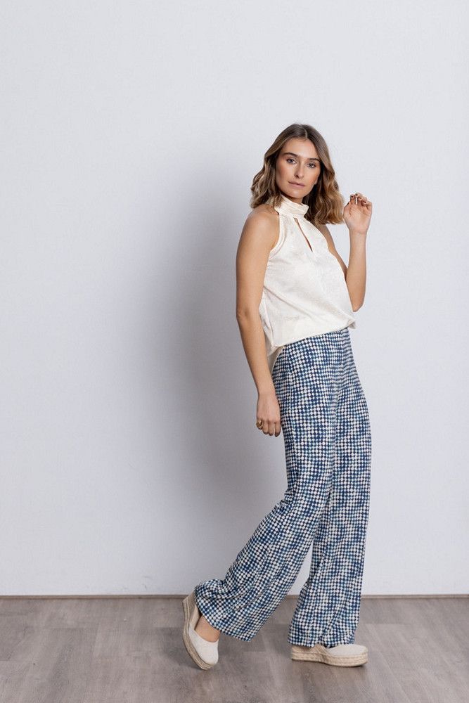 top mujer halter estampado flores