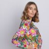 cazadora mujer estampada flores