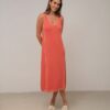 vestido mujer midi contrastes