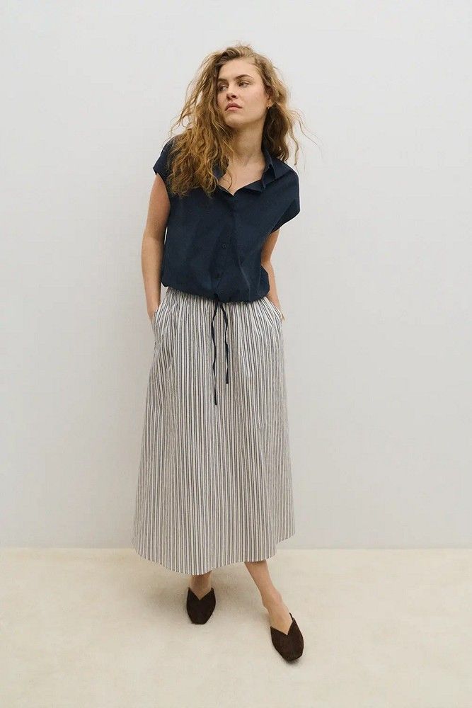 falda mujer larga algodón rayas