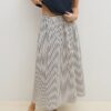 falda mujer larga algodón rayas