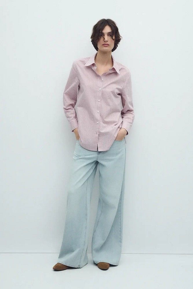 camisa mujer rayas oversize
