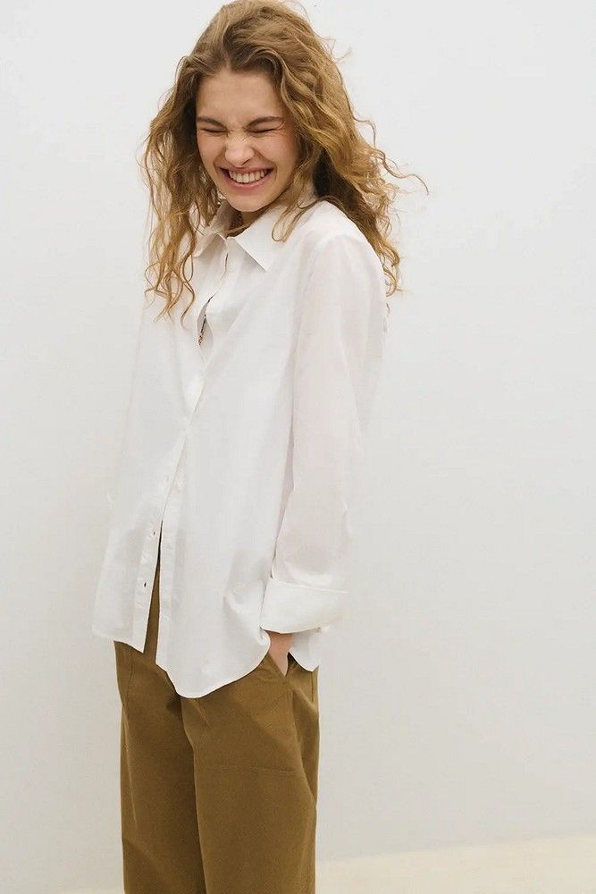camisa mujer oversize popelín
