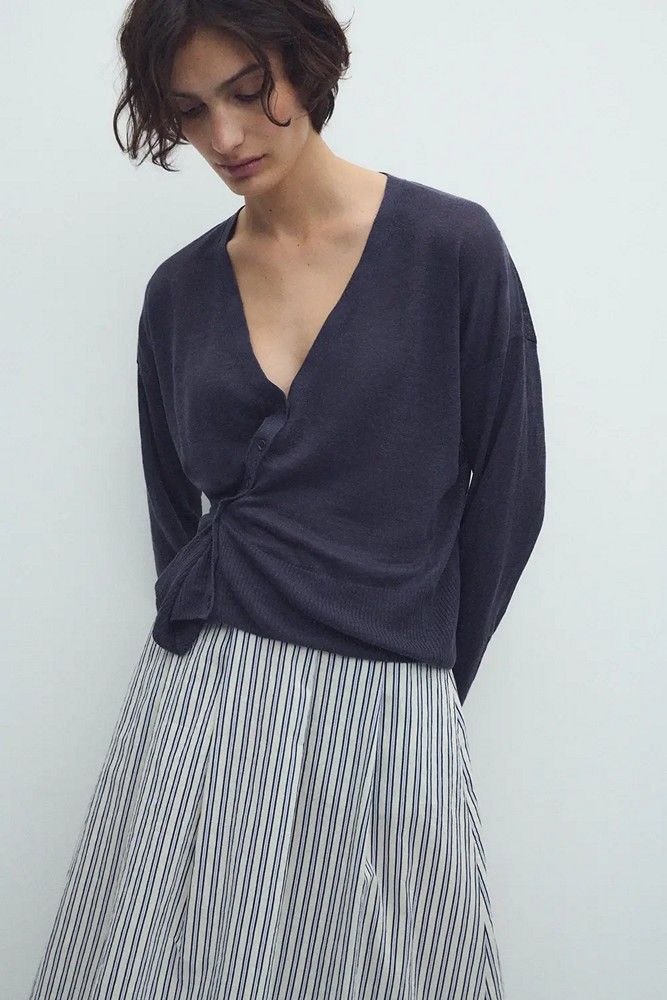 cárdigan mujer fino lino