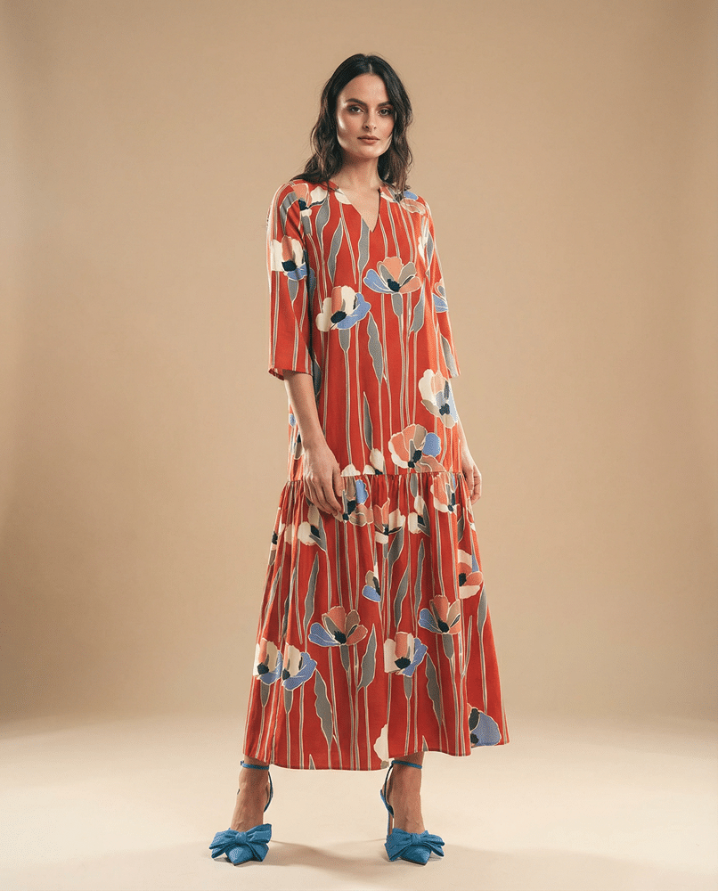 vestido largo amapola parole italy