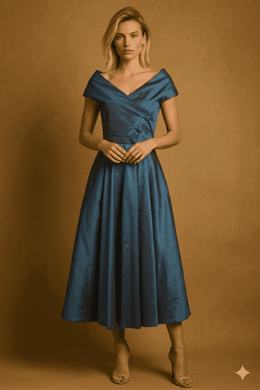 vestido mujer fiesta tafetán evento