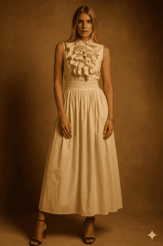 camisa mujer fiesta volante evento