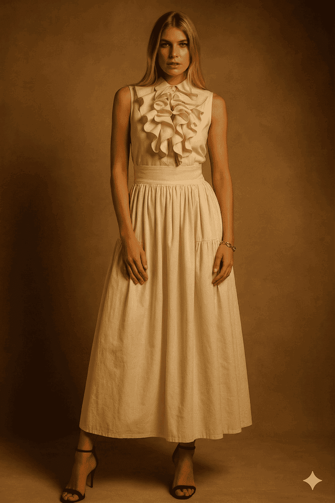 camisa mujer fiesta volante evento