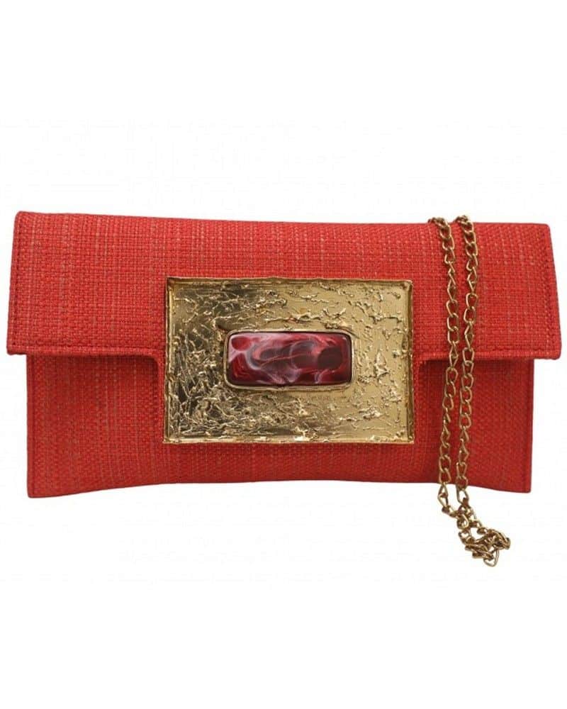 fiesta bolso mujer rojo clutch