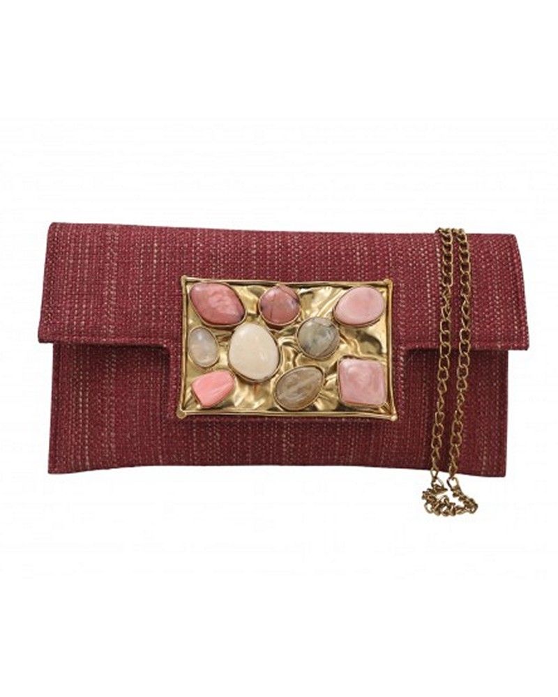 bolso clutch mujer fucsia evento