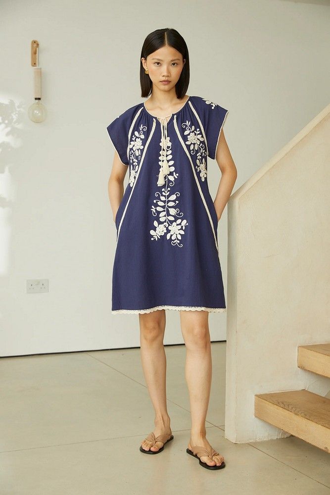 vestido bordado algodón comprar