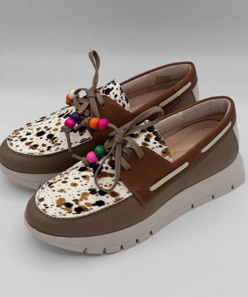 mocasines de mujer con estampado animal print de color marron tienda de ropa y calzado lopezientos